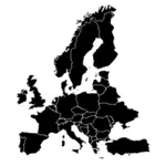 Silhouette-vektor-ClipArt-Grafik Karte von Europa